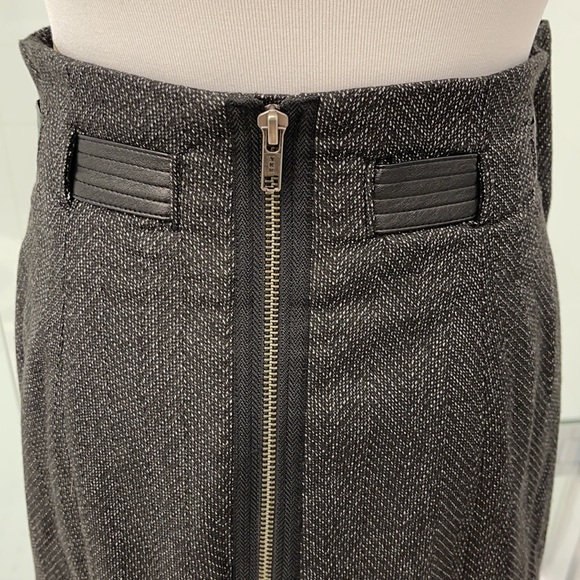 Halogen Tweed Pencil Skirt with Leather bow - Picture 4 of 12